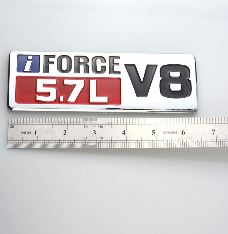 EmbRoom 2pcs IFORCE 5.7L V8 Badge Side Emblem, 3D Door Badge NamePlate Decals Stickers Replacement for IFORCE (Chrome Red) - Image 4